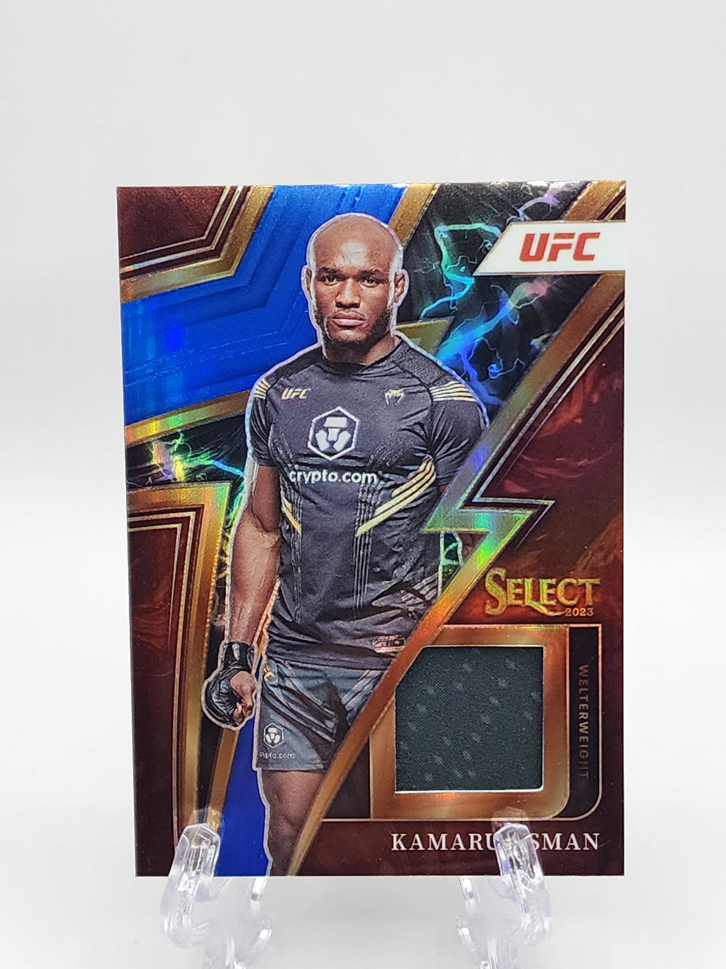 2023 UFC Select Kamaru Usman Sparks Memorabilia Blue #8/49